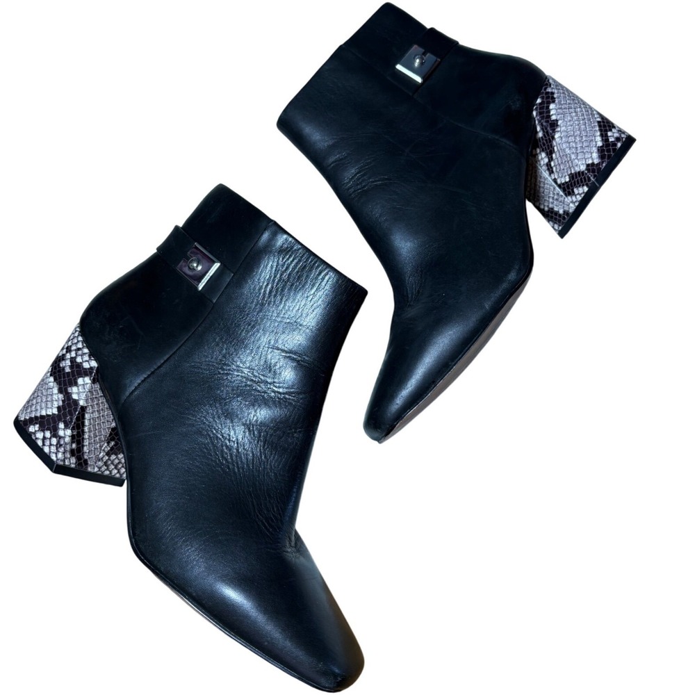 Vince Camuto Laiklen Leather Ankle Boots with‎ Snake Heel 8.5